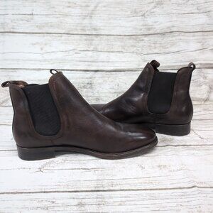 Gravitypope Brown Leather Slip On Chelsea Boots Men Size 44